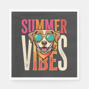 Summer Vibes Dog Sunglasses Napkins