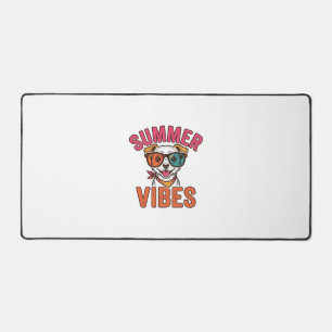 Summer Vibes Dog Sunglasses Vintage Shirt Design_1 Desk Mat