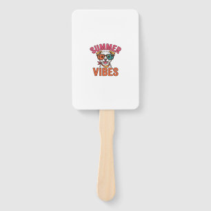 Summer Vibes Dog Sunglasses Vintage Shirt Design_1 Hand Fan