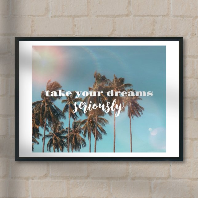 Summer vibes dreams beach quote palm trees poster (Creator Uploaded)