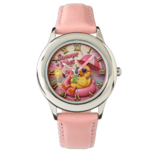 Summer Vibes Duck Cute Flamingo Pool Float Beach Watch
