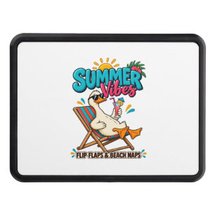 Summer Vibes Duck – Flip Flops & Beach Naps Hitch Cover