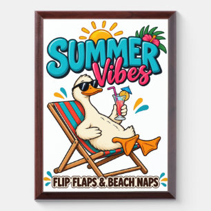 Summer Vibes Duck – Flip FlopsButton Bottle Opener Award Plaque