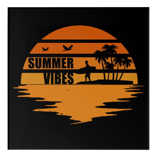 summer vibes family vacation acrylic print (Front)