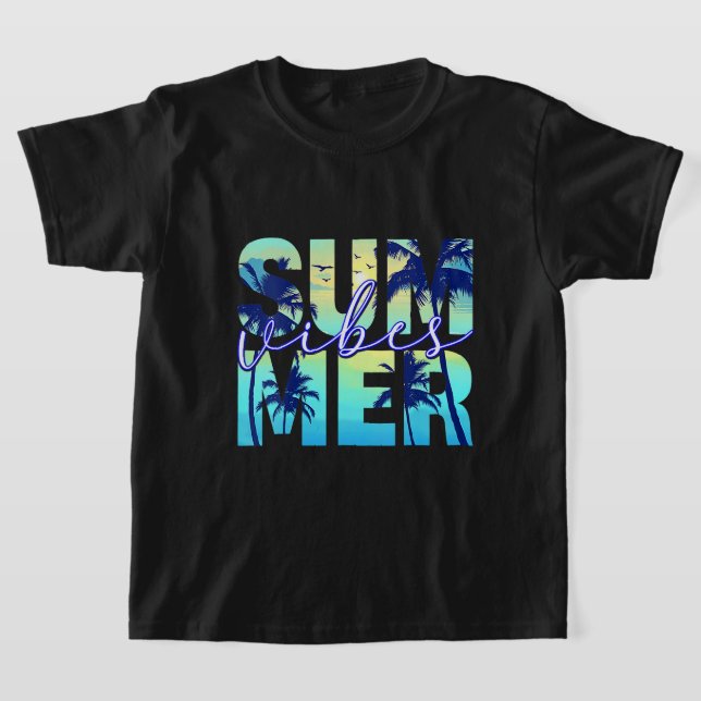 Summer Vibes Family Vacation GirlsTrip Matching Gr T-Shirt (Laydown)