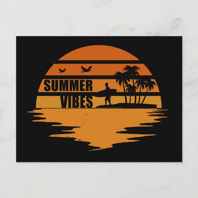 summer vibes family vacation postcard (Front)