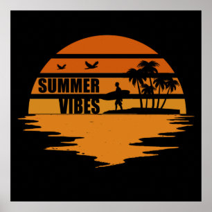 summer vibes family vacation poster