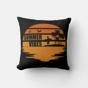summer vibes family vacation throw pillow