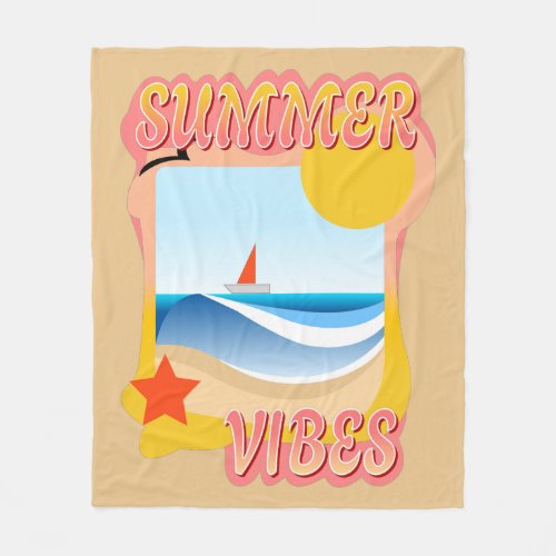 Summer Vibes Fleece Blanket