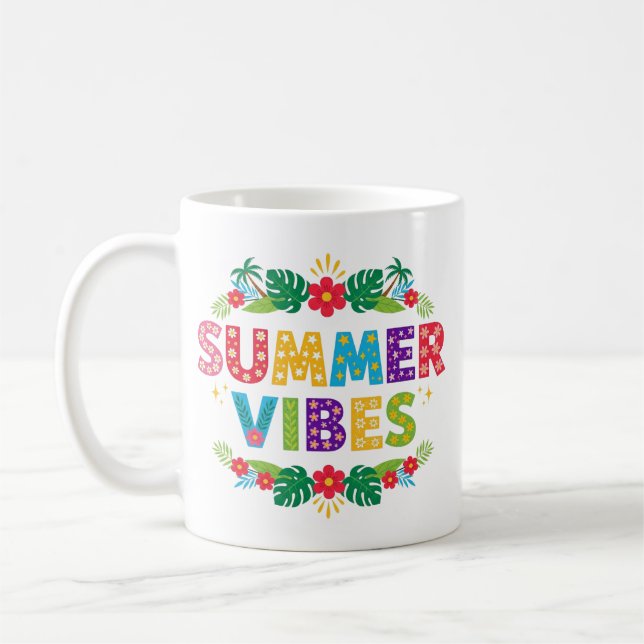Summer Vibes Floral Design-54504 Hoodie Coffee Mug (Left)
