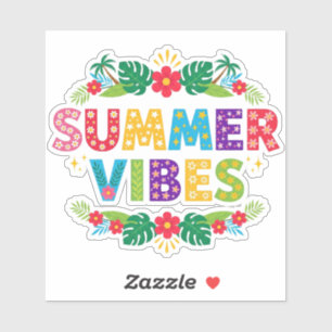 Summer Vibes Floral Design-54504 Hoodie Sticker