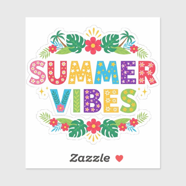 Summer Vibes Floral Design-54504 Hoodie Sticker (Sheet)