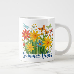 Summer Vibes Floral with Butterflies-64534 Giant Coffee Mug