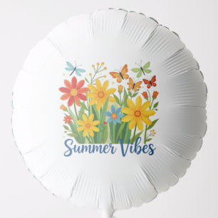 Summer Vibes Floral with Butterflies Balloon