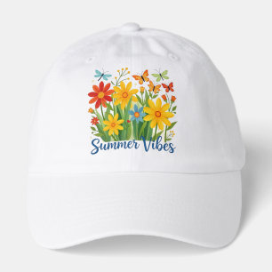 Summer Vibes Floral with Butterflies Hat