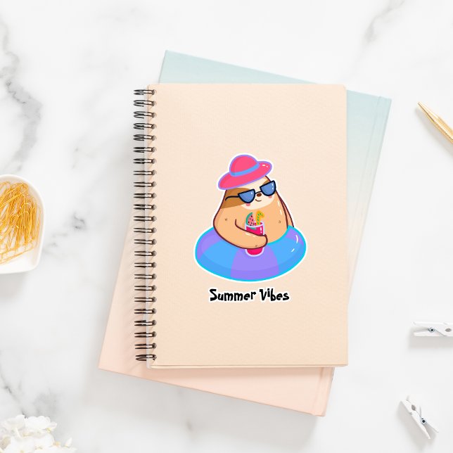 Summer Vibes Funny Sloth Sticker (Creator Uploaded)