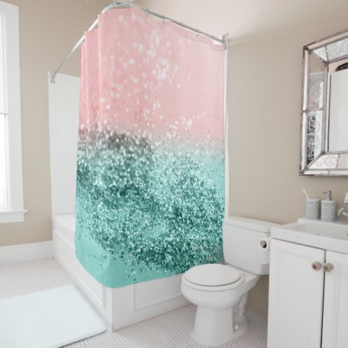 Summer Vibes Glitter 4 Shower Curtain