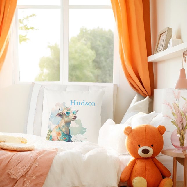 Summer Vibes Goat - Personalized   Throw Pillow (Creator Uploaded)