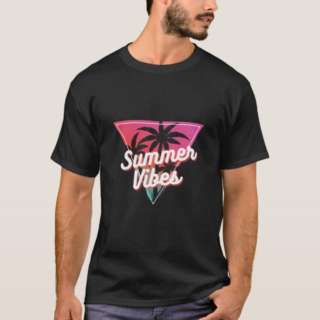 Summer Vibes Graphic T-Shirt – Trendy Tropical  (Front)