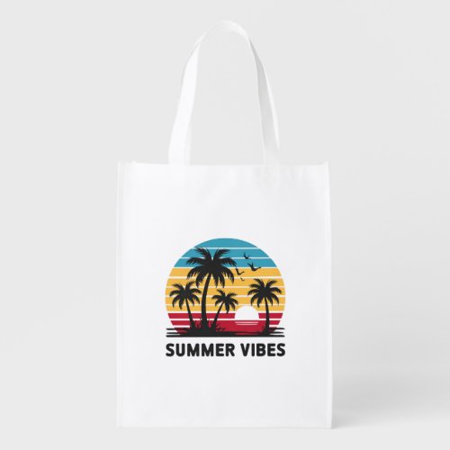 summer vibes grocery bag