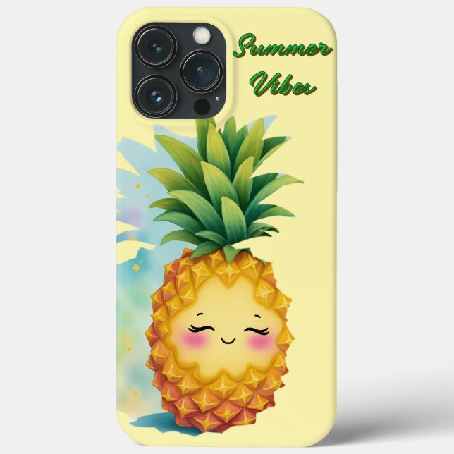 Summer Vibes Happy Pineapple Phone Case (Back)