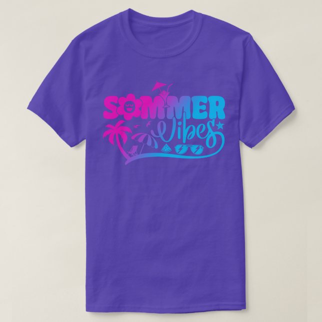 Summer Vibes Hello Summer Sunset Beach Summer Vaca T-Shirt (Design Front)