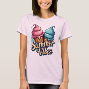 Summer Vibes Ice Cream Graphic T-Shirt