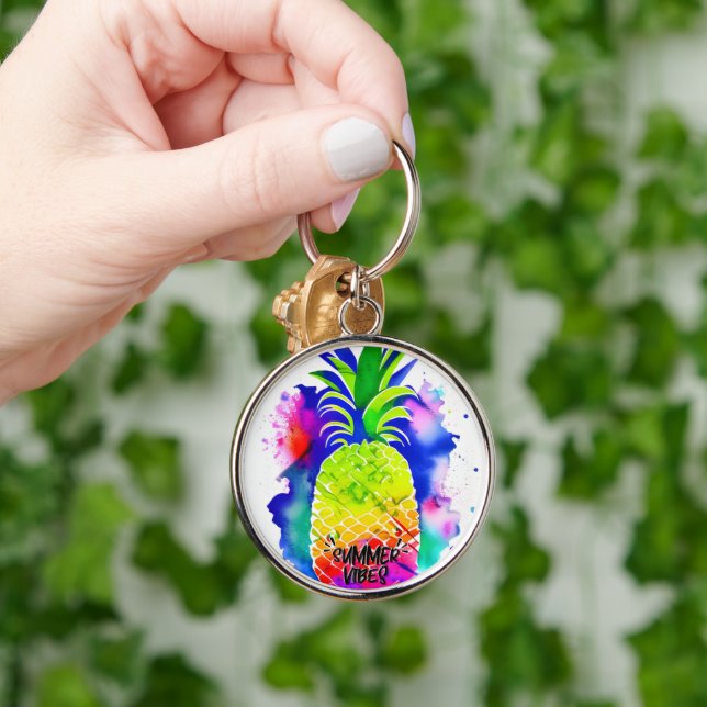 SUMMER VIBES IN WATERCOLOR KEYCHAIN (Hand)