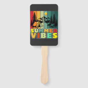 summer vibes nature camping vacation adventure hand fan