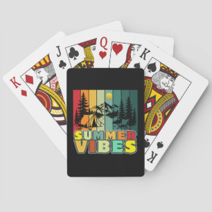 summer vibes nature camping vacation adventure poker cards