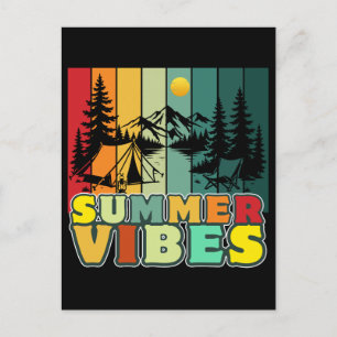 summer vibes nature camping vacation adventure postcard