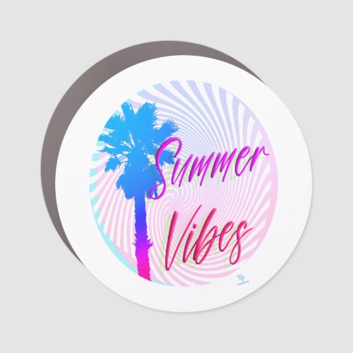 Summer Vibes Neon Palm Tree Beach Lifestyle Car Magnet