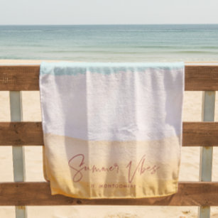 Summer Vibes   Ombre Beach Sun & Sand Monogram Beach Towel