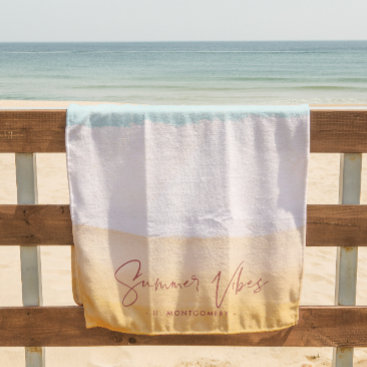 Summer Vibes | Ombre Beach Sun & Sand Monogram Beach Towel