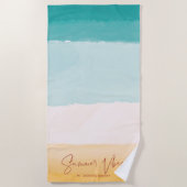 Summer Vibes | Ombre Beach Sun & Sand Monogram Beach Towel (Front)