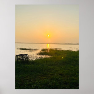Summer Vibes Ombre Beach Sun & Sand Monogram Fo Poster