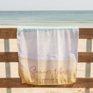Summer Vibes   Ombre Beach Sun & Sand Monogram Towel