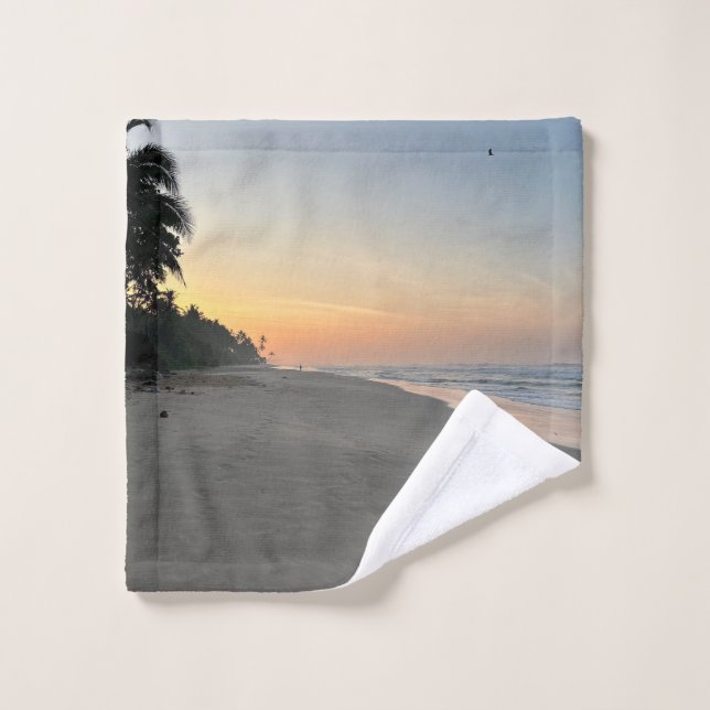 Summer Vibes | Ombre Beach Sun & Sand Monogram  Wash Cloth (Wash Cloth)