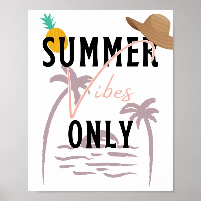 Summer Vibes Only Beach Poster (Front)
