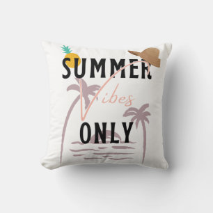 Summer Vibes Only Beach Throw Pillow