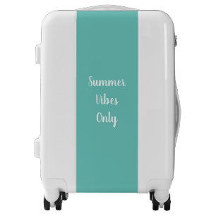 Summer Vibes Only Typography Teal & White Luggage