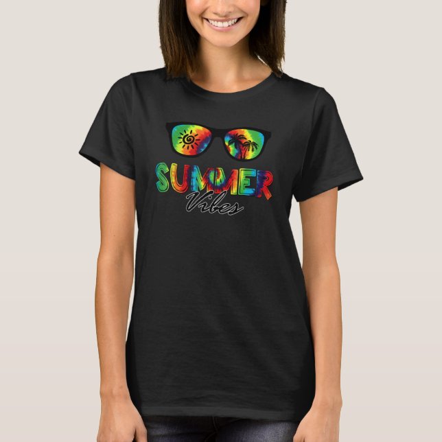Summer Vibes Palm Tree Hello Summertime Beach Vaca T-Shirt (Front)