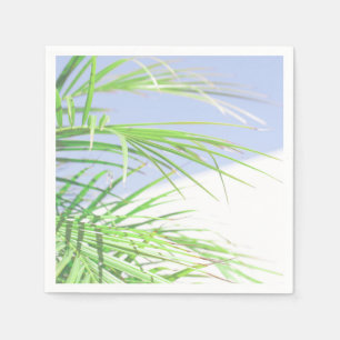 Summer Vibes Palm Tree Leaves Pale Green Pastel Napkins
