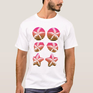 Summer Vibes Palm Trees Retro Sunglasses Tropical T-Shirt