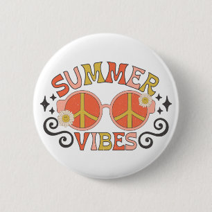 Summer Vibes Peace Sunglasses Button