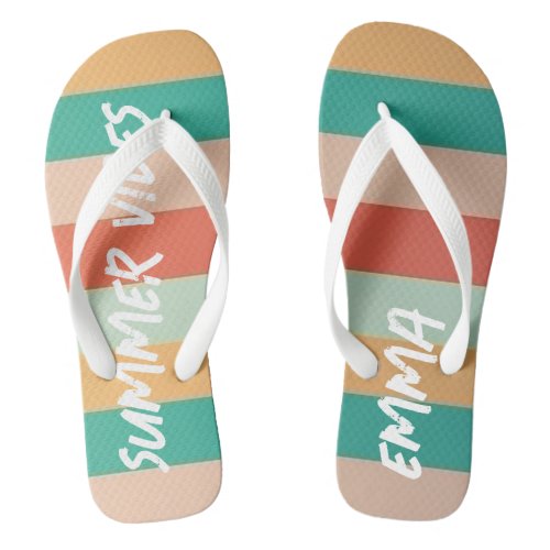 Summer Vibes Personalized Flip_Flops Flip Flops