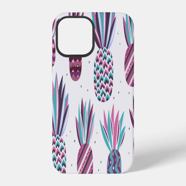 Summer Vibes: Pineapple Pattern, Colorful Dots Iphone Case (Back)
