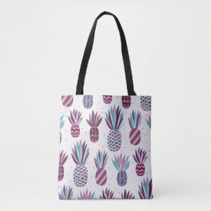Summer Vibes: Pineapple Pattern, Colorful Dots Tote Bag