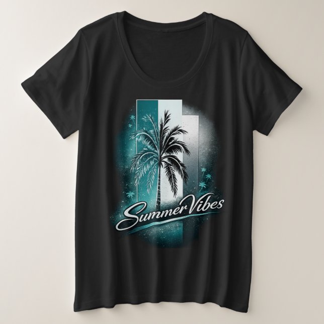 Summer Vibes Plus Size T-Shirt (Design Front)