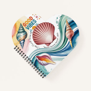 Summer Vibes Retro Beach Illustration Notebook